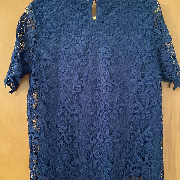 NWT Philosophy Short Sleeve Lace Overlay, Size Small - Color Royal Blue - Picture 3 of 3